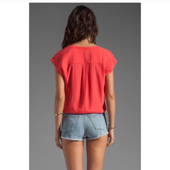 Joie Chally Tie Front Top Coral Size Small - Picture 2 of 5